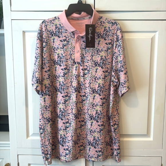 NWT Walter Hagen Garden Party Pink Print Polo Size Medium UPF XL - Picture 5 of 7